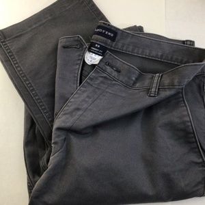 Lands End Mens Straight Fit Gray Twill Chinos 33x36